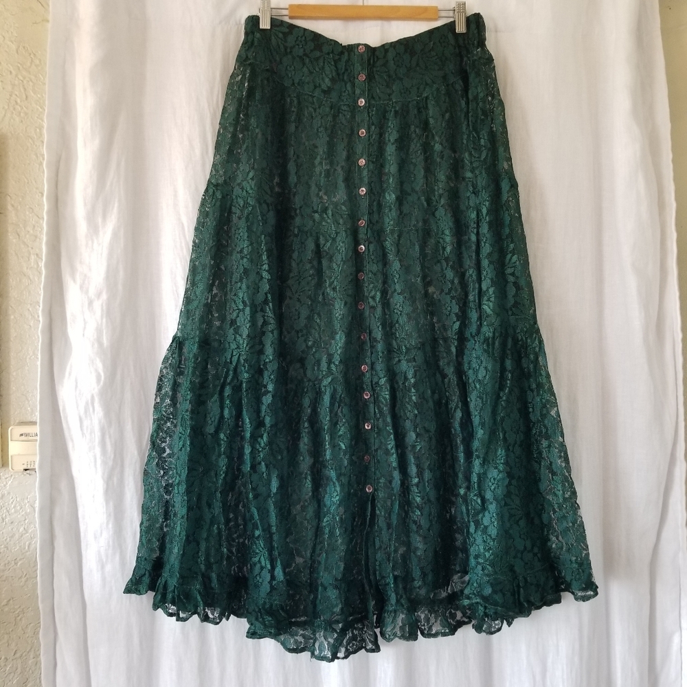 Lace Sheer Maxi Skirt